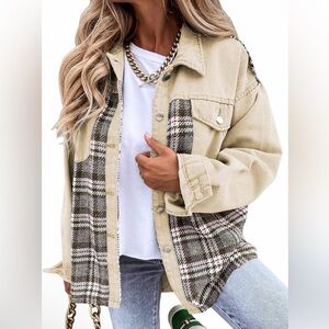 🆕Plaid Patchwork Denim Jacket